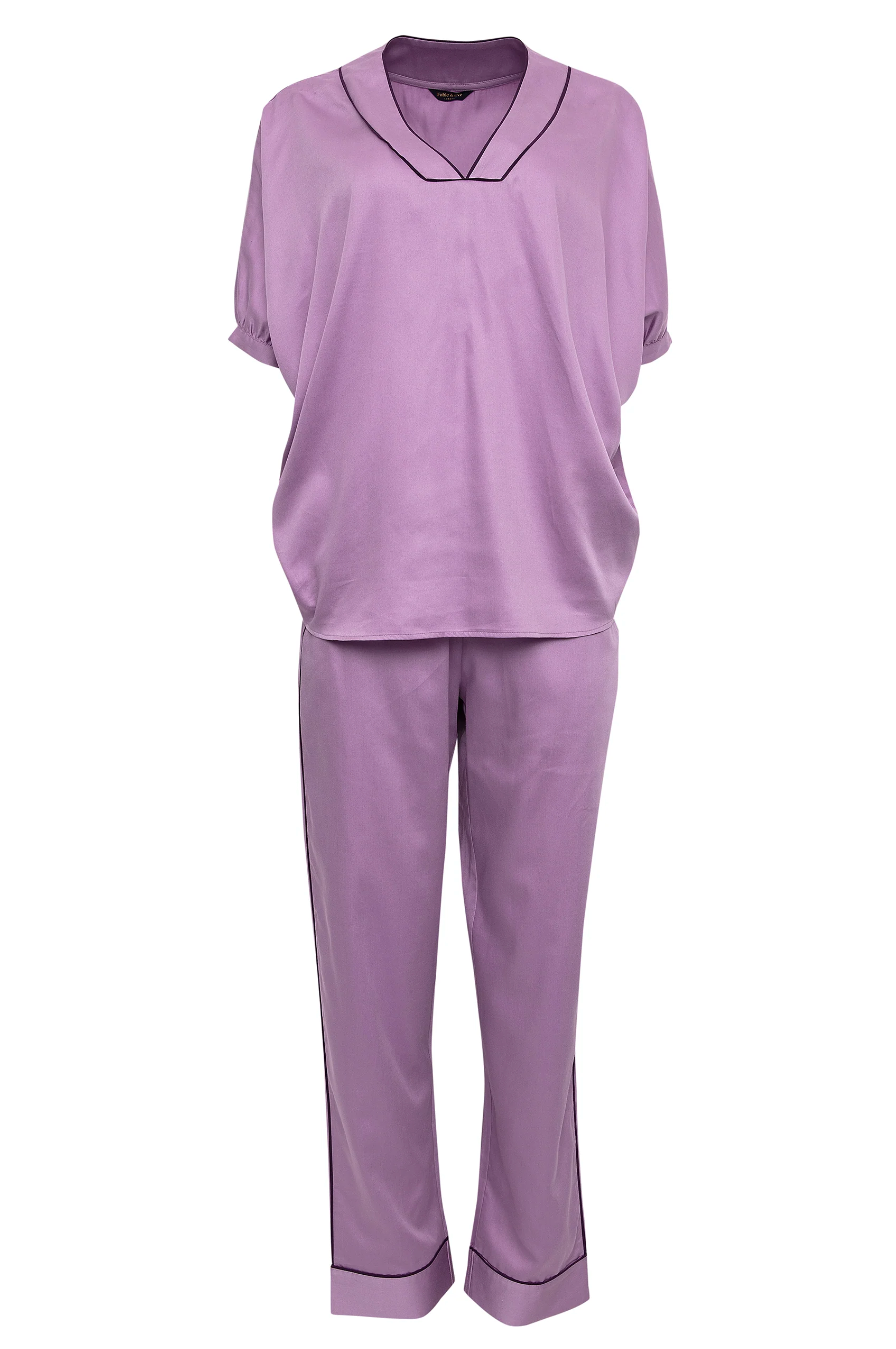 Luxury Cotton Pajamas for Women - Lilac