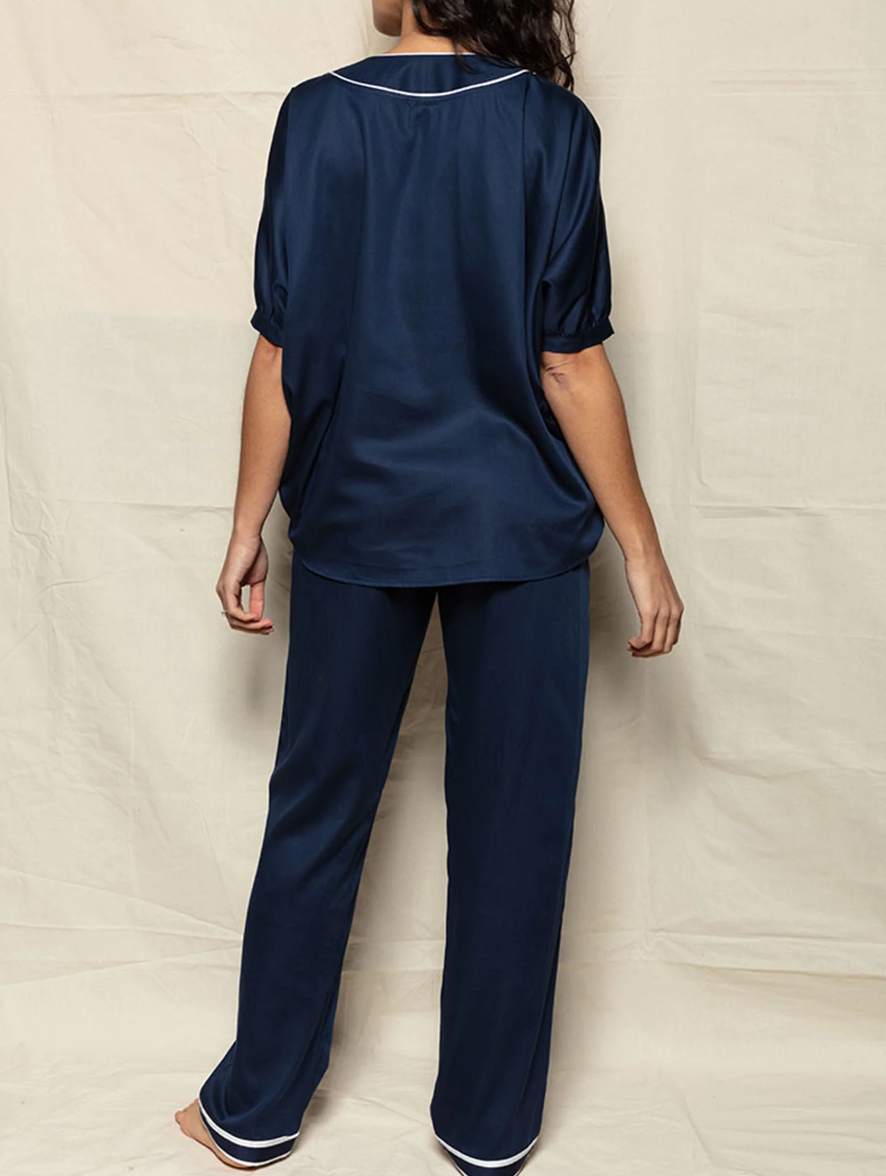 Luxury Cotton Pajamas for Women - Blue