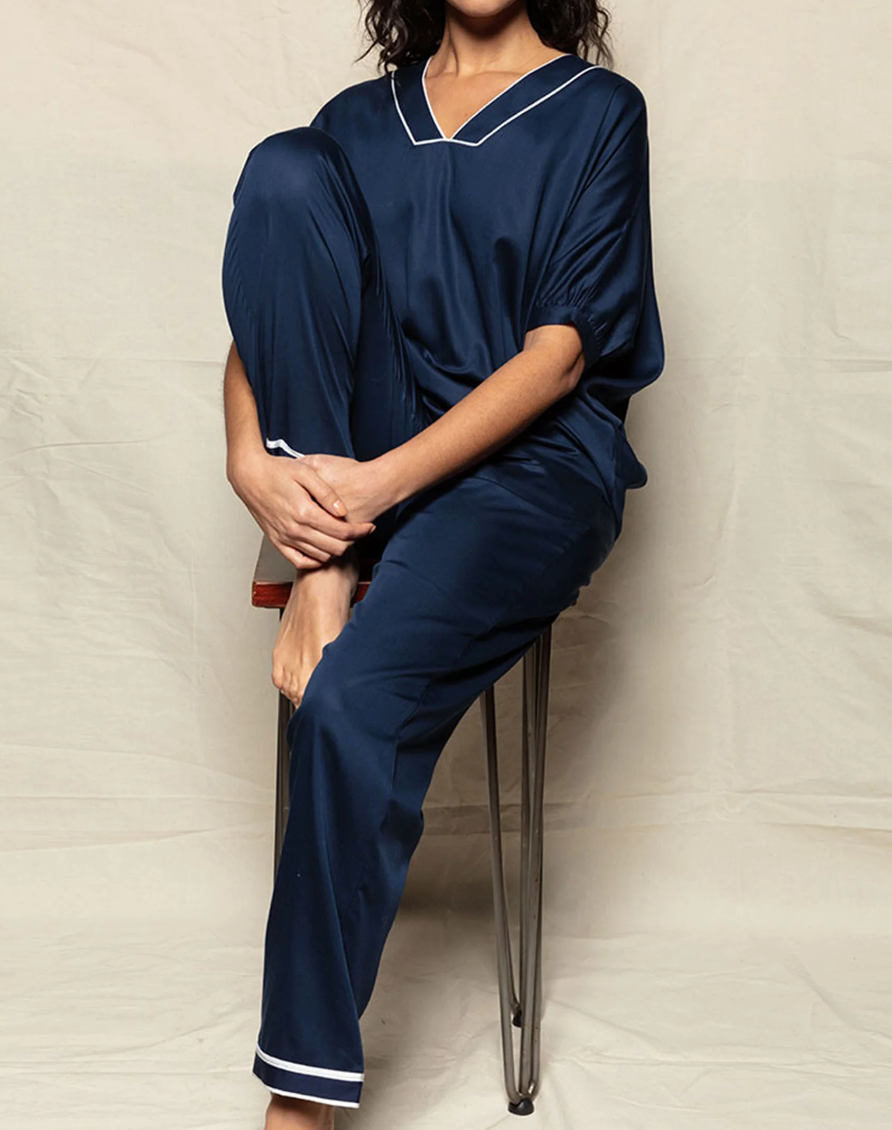 Luxury Cotton Pajamas for Women - Blue