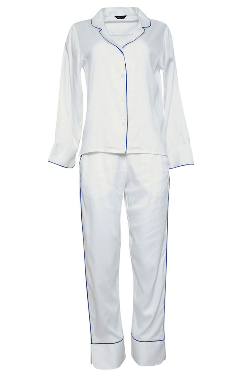 Luxury Cotton Pajamas for Women - White
