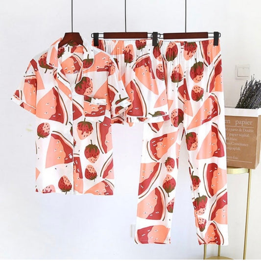 Women  Cotton Pajamas - 3 piece set