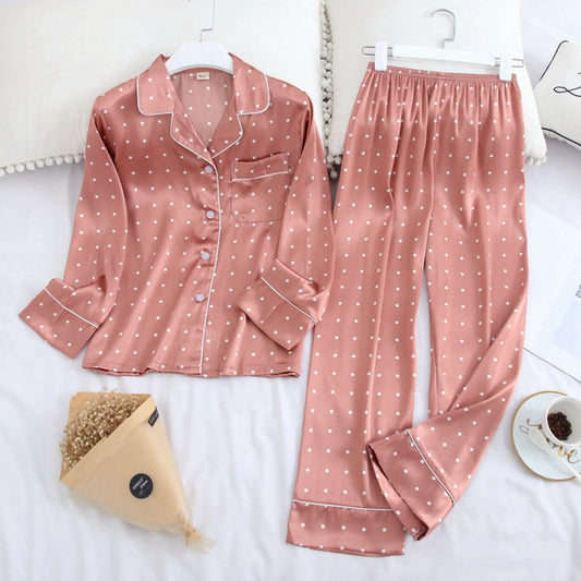 Silk Pajamas for Women - Polka Dots