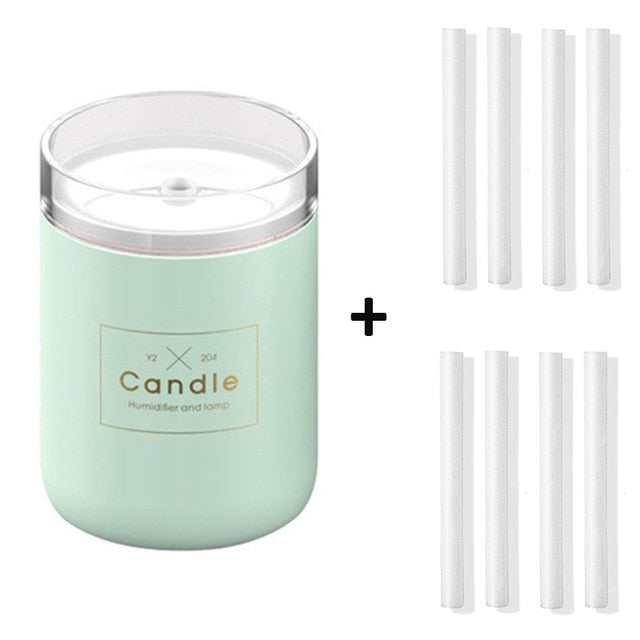 Air Humidifier LED Candle Essential Oil Diffuser
