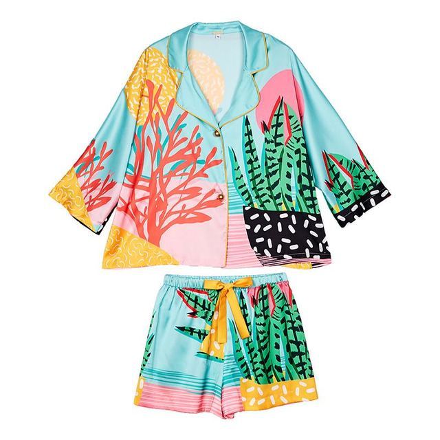 Silk Pajamas for Women - Tropical Vibe